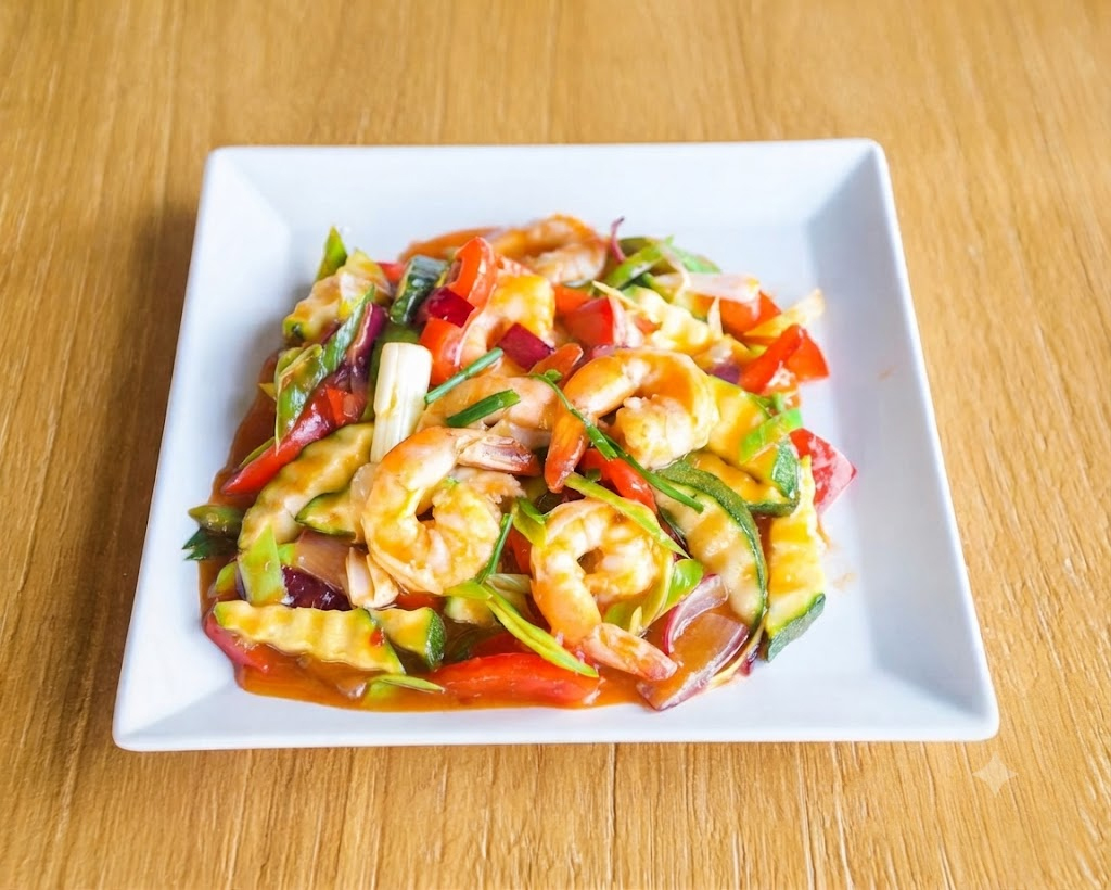 Crevettes sauce aigre-douce ananas